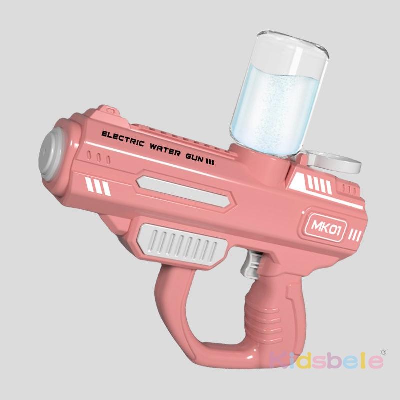 

Электрический водяной пистолет для детей, работающий от батареек, водяной пистолет, интерактивная детская игрушка для бассейна, пляжа, летнего веселья, вечеринки, игрушка для улицы розовый
