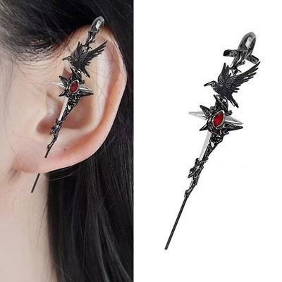 Crochet d'oreille multifonction Dark Ravens en alliage robuste, portable pour festivals de musique et fêtes
