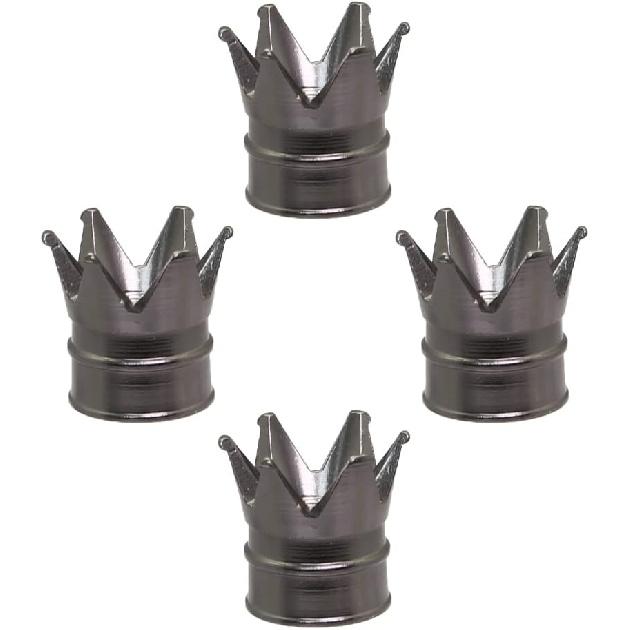 Senzeal 4PCS Crown Car Tire Valve Stem Caps Aluminum Alloy Air Caps Cover Dust Proof Tire Wheel Stem Caps Stem Covers Universal for Cars Bicycle