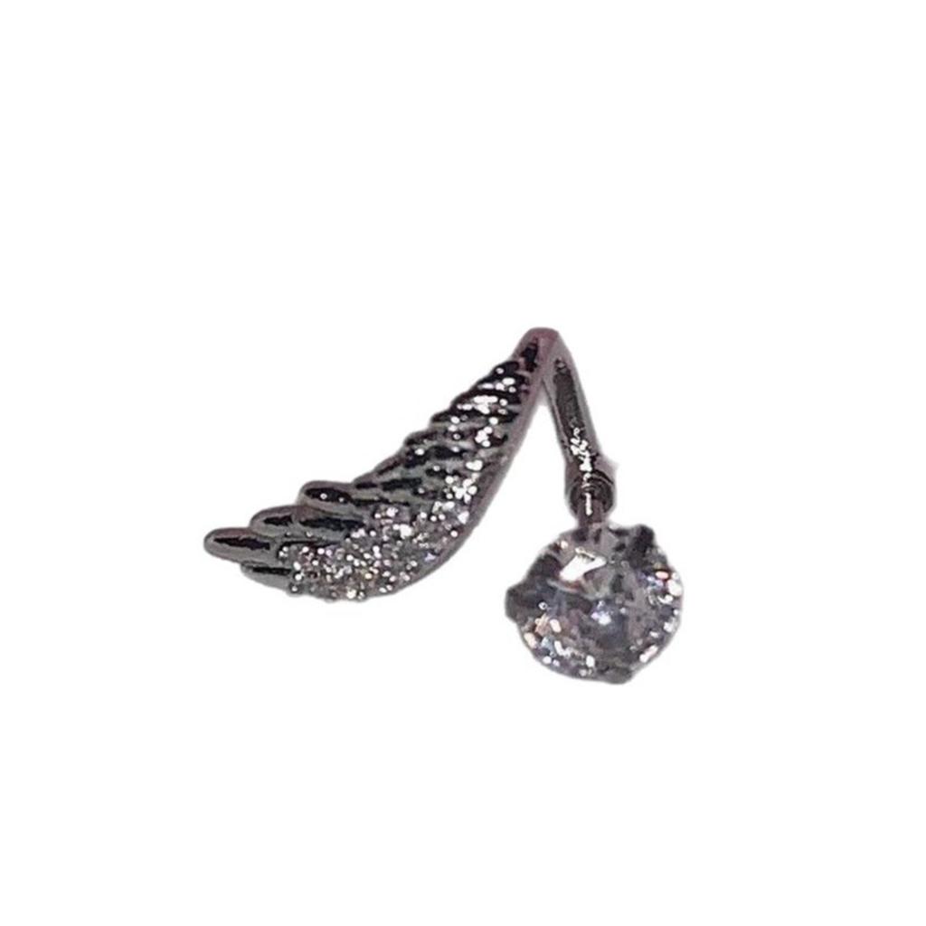 Elegant Wing Alloy Ear Bone Nail With Rhinestones Stone Cartilage Stud Earring For Women Fashion Jewelry Accessories