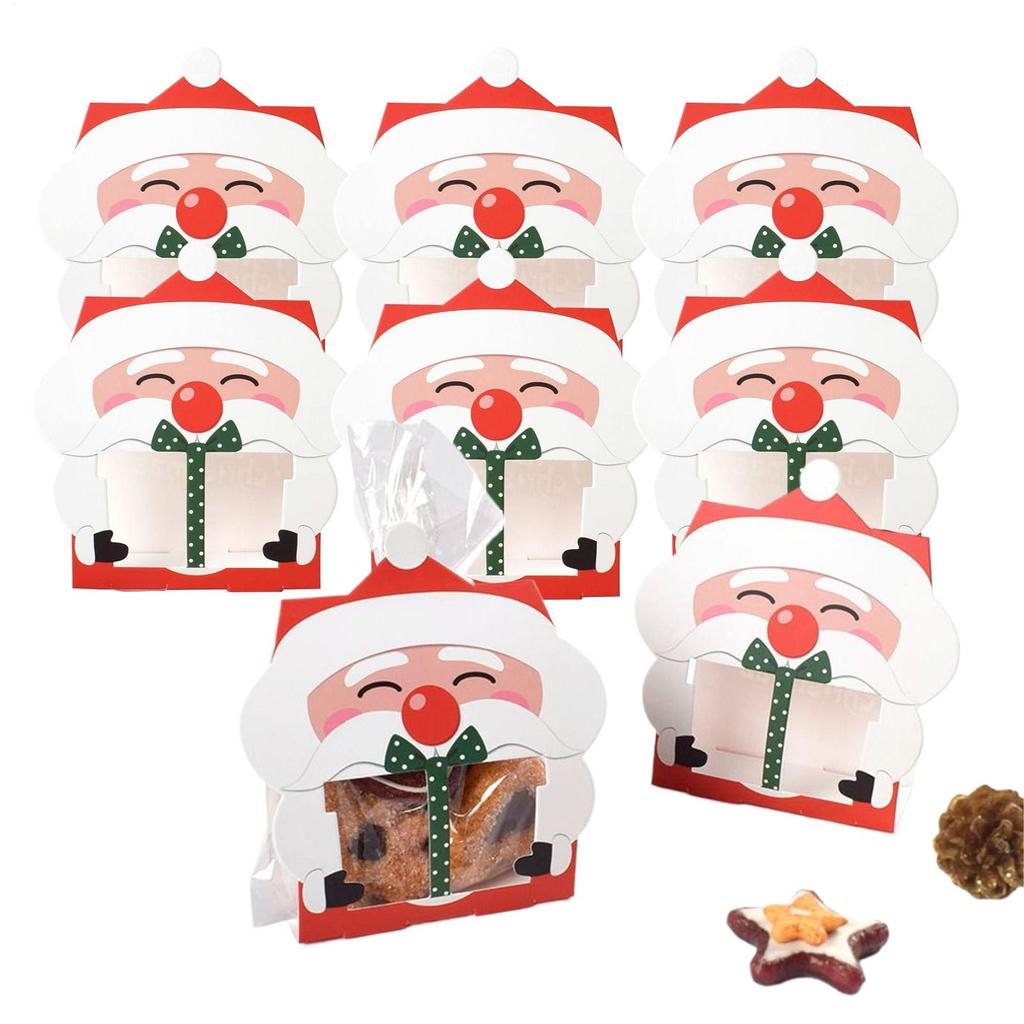 Weihnachts-Leckerchentüten 8 Stück Wiederverwendbare Feiertags-Festliche Behälter Weihnachtskeks-Süßigkeiten Feiertags-Leckerchentüten für Partygeschenke