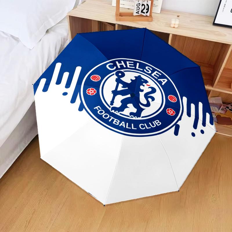 1PC Chelsea Fc Printed Umbrella Folding umbrella, automatic umbrella 8-Frame for Travel, camping Fan gifts Christmas Gifts