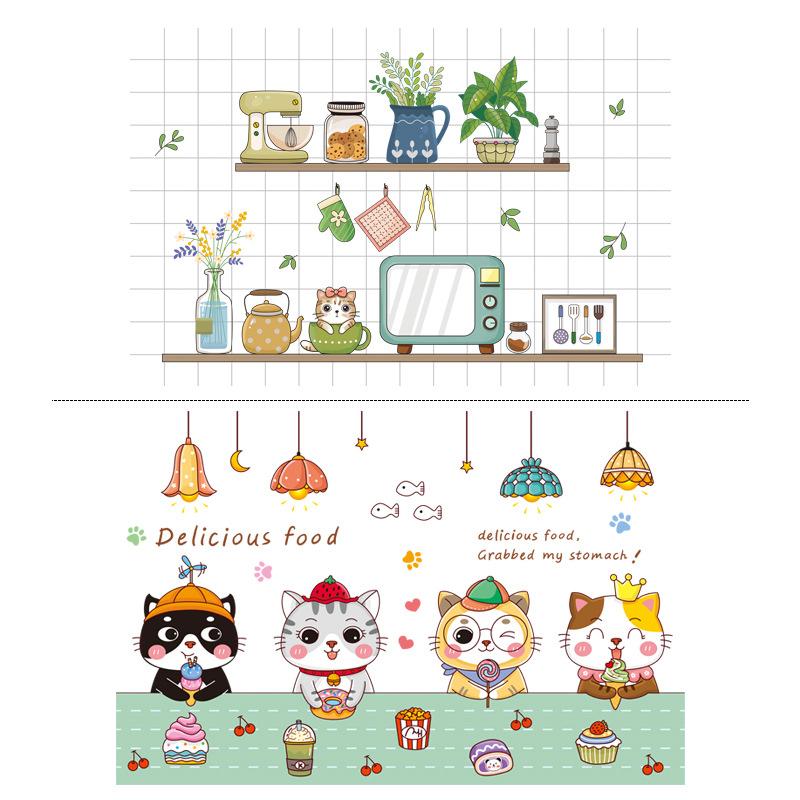 Kitchen Self Adhesive Oil-Proof Wall Stickers High-Temperature And Oil Smoke Resistant Tiles Sticker Proof Waterproof Wallpaper