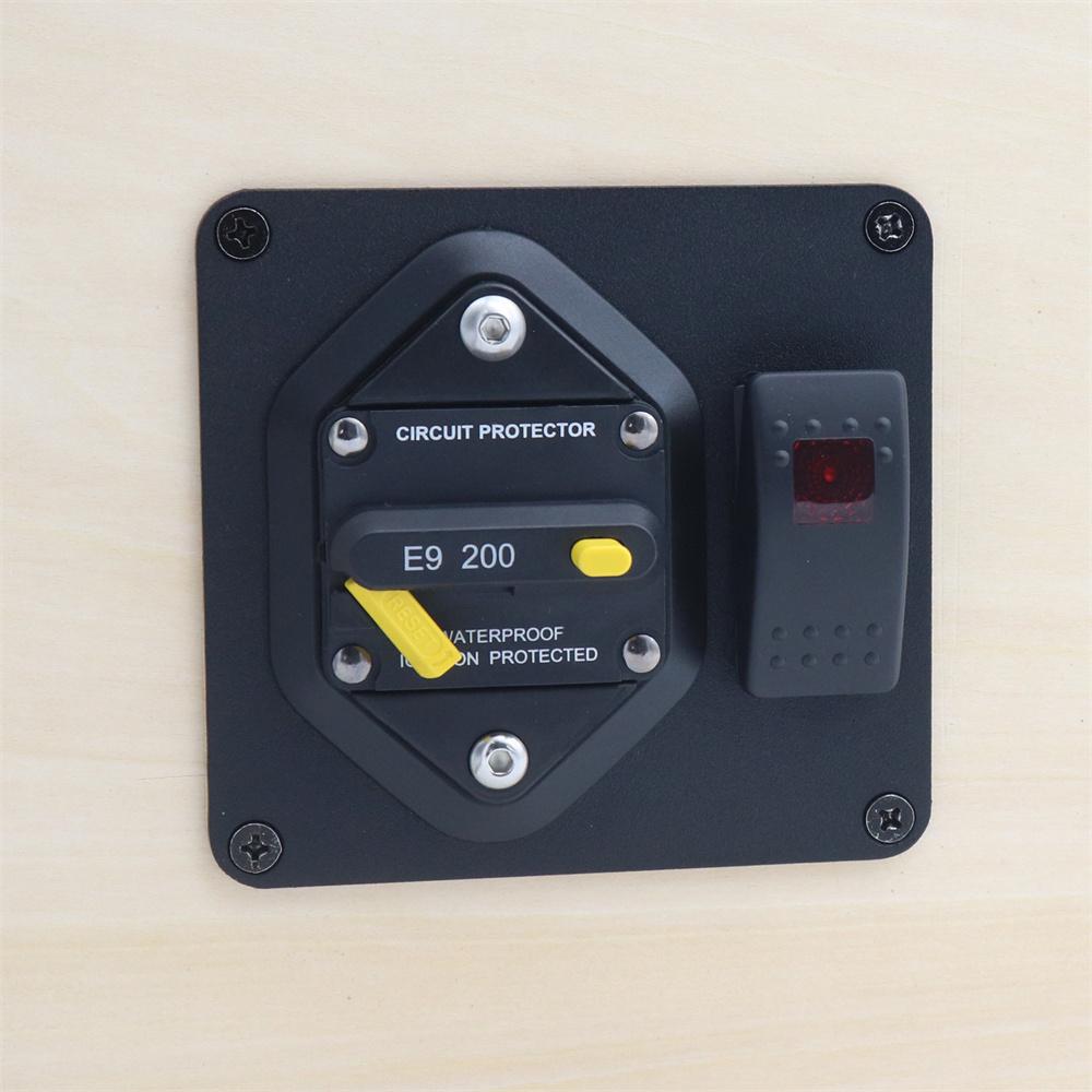 2-in-1 200A Circuit Breaker Panel + Red LED Rocker Switch ON-OFF Surface Mount