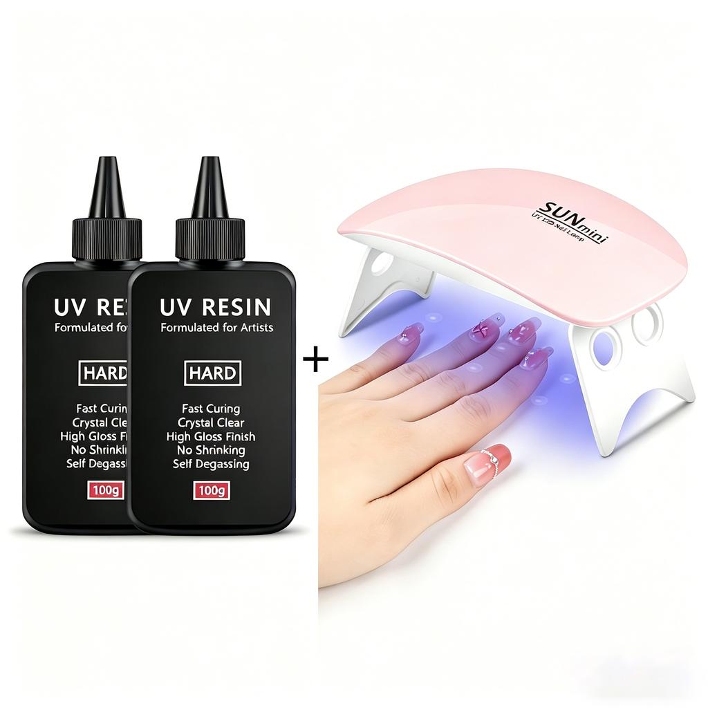 Crystal Clear Hard UV Resin Upgraded Formula Ultraviolet Fast Curing Resin for Jewelry Making, Hard Transparent Solar Cure Resin