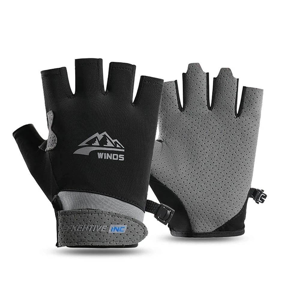 1Pair Fingerless Gloves for Men Women UV Sun Protection Half Finger Glove for Fishing Paddling Sailing Rowing Sports Gloves