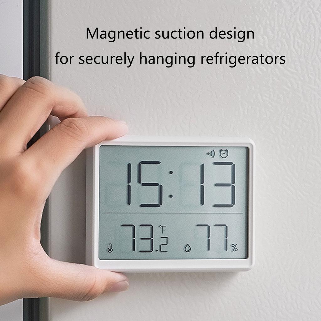 Modern Digital Wall Clock Battery Powered Quiet Alarm Clock Digital Display for Living Room, Kitchen, Easy to Install