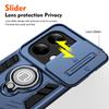 Sliding Window Metal Finger Card Holder Protective Case for Xiaomi Redmi Note 13 Pro 12 Pro + 11 11S 10 Pro 9 9S Bracket Protection Cover