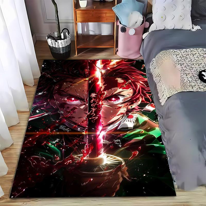 Fiery Red-Haired Warrior Carpet Non-slip Rug Suitable for Living Room and Bedroom Sofas