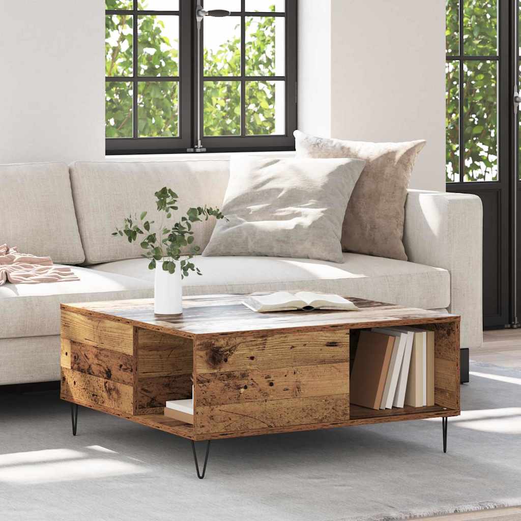 Coffee Table Reclaimed Wood Look 80 x 80 x 36.5 cm Engineered Wood