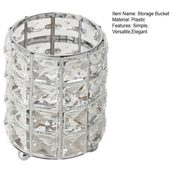 Rhinestone Pen Holder for Desk Elegant Clear Desktop Organizer for Pens Makeup Brushes Kitchen Utensils Modern Office Accessories