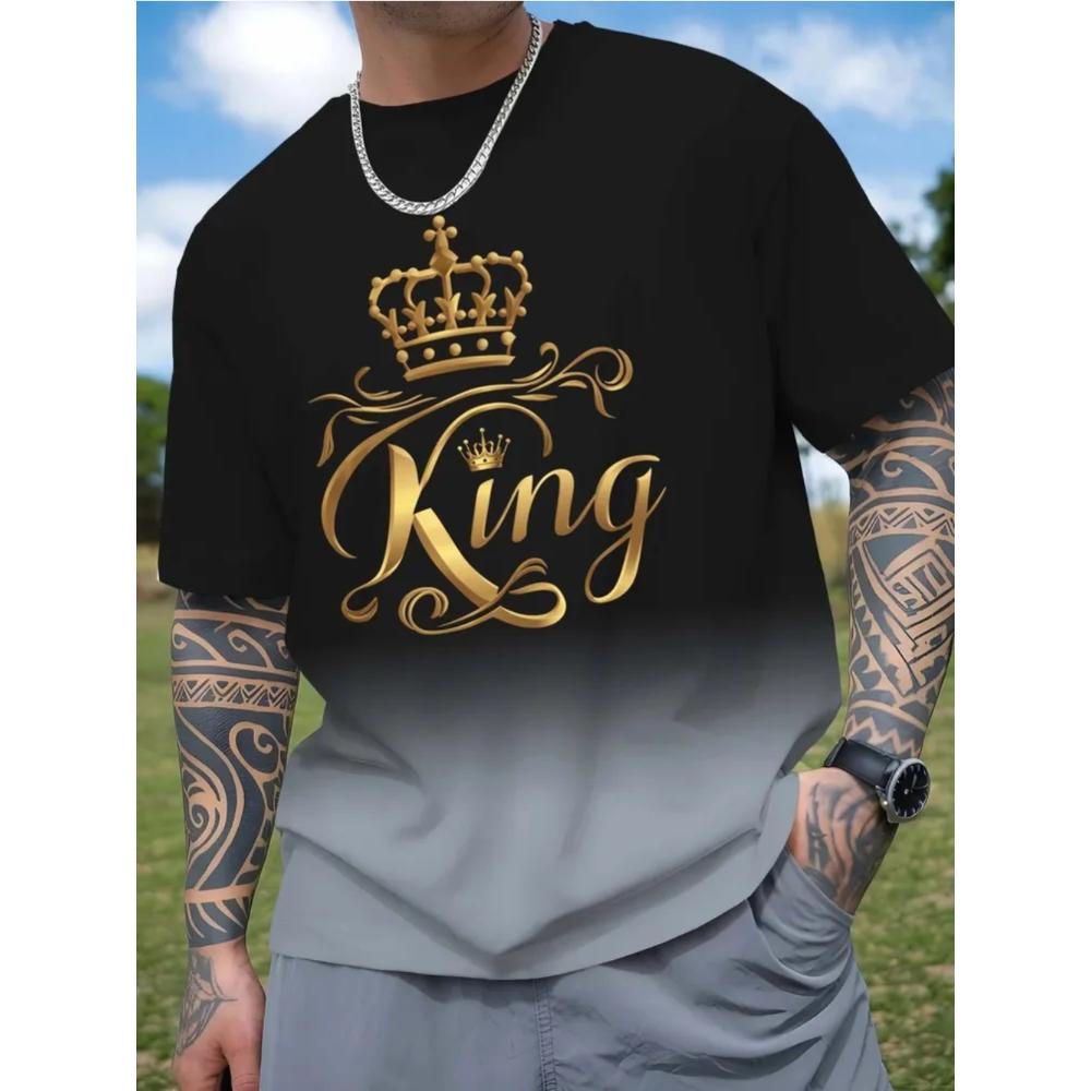 Summer Man T-shirt Creative 3D Printed Short Sleeved T-shirt Fashionable Comfortable Soft Breathable Large Loose T-shirt