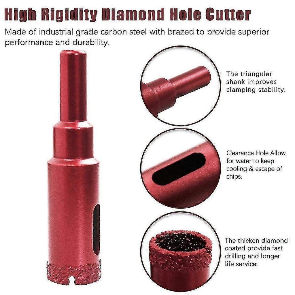 Diamond Hole Saw Set, Diamond Core Bit for Tile/Glass/Marble (6mm-50mm 11 Pieces)