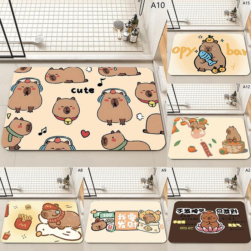 Capibala Dolphin Bathroom Absorbent Floor Mat Toilet Dirty Diatomaceous Mud Floor Mat Toilet Door Non-Slip Mat Exquisite HOME