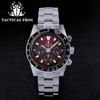 Tactical Frog 41mm Men's Chronograph Watch VS75 Solar Quartz Movement Waterproof Sapphire Green C3 Luminous Quartz Wristwatch