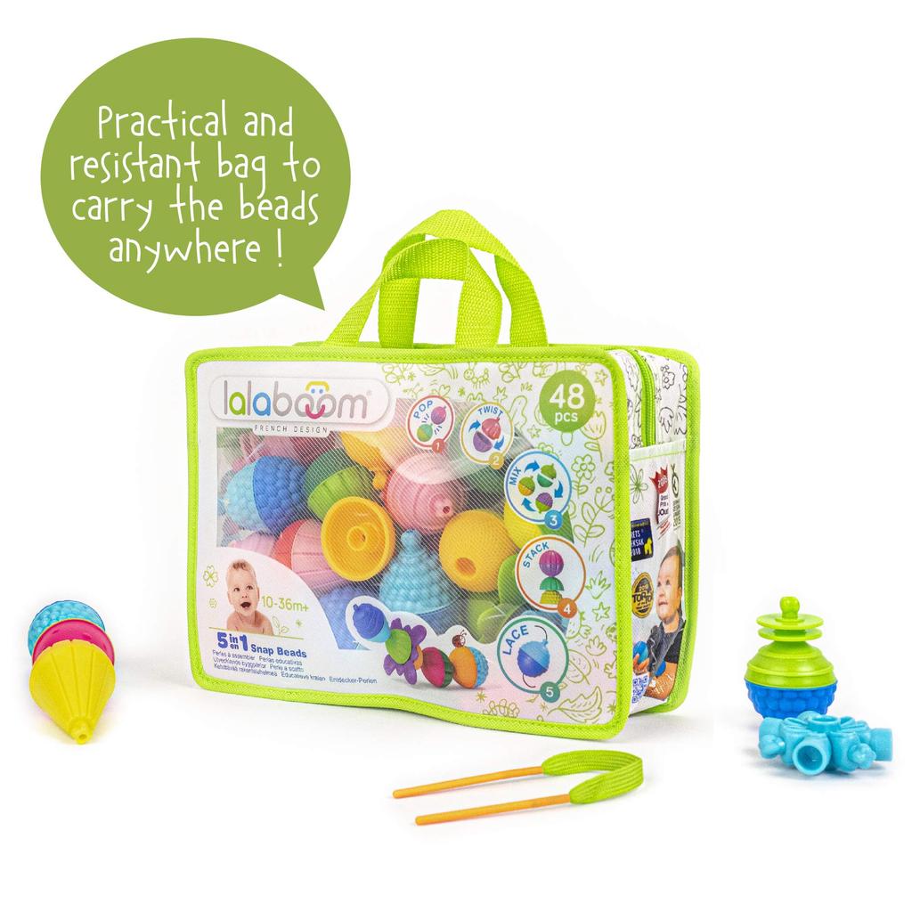 Lalaboom Baby Toy Lalaboom Bead Bag 48 Authentic Set, Pieces, BL460,