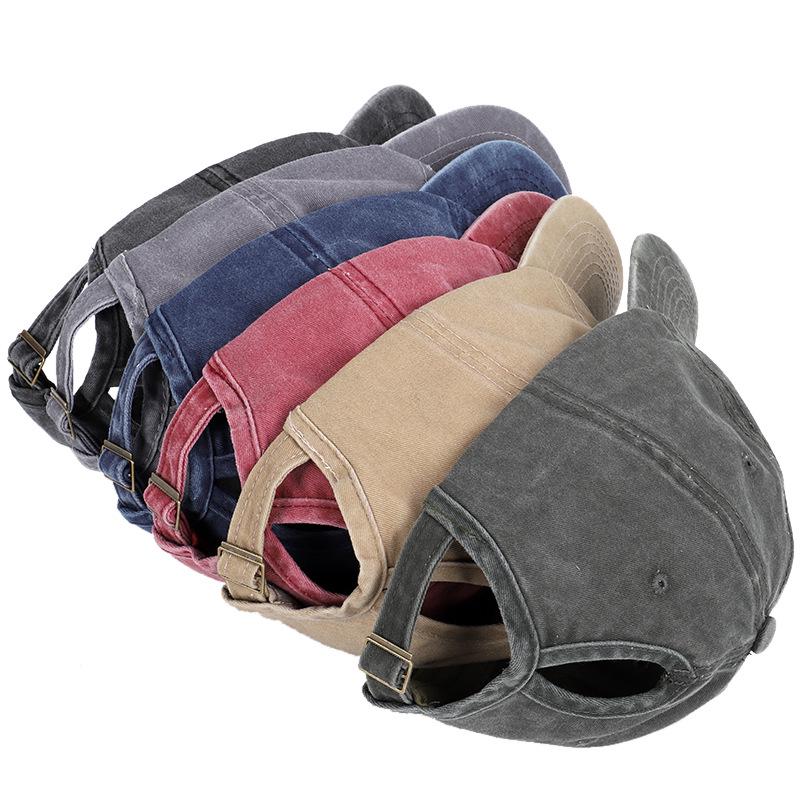 Vintage Washed Cotton Baseball Cap Women Hollow Out Ponytail Hat Outdoor Sports Female Visor Casual Sun Hat