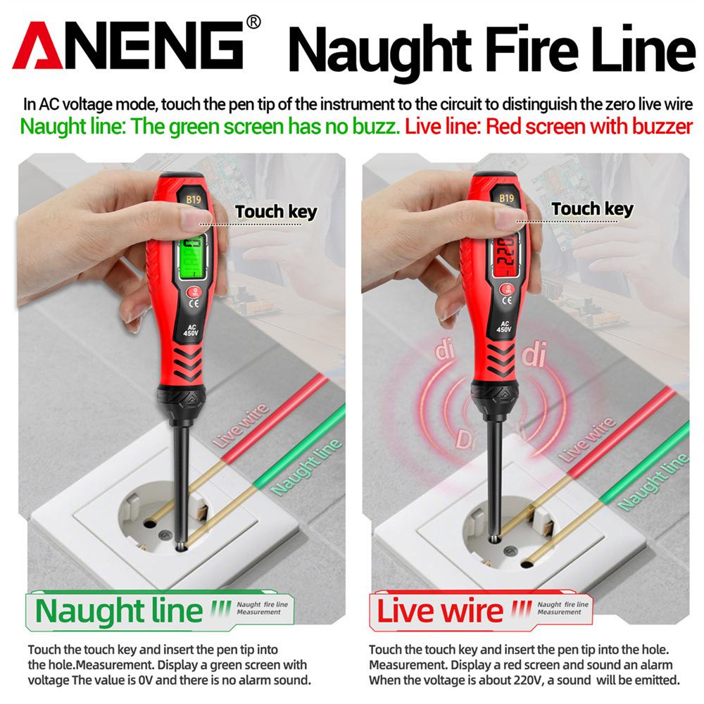 ANENG Smart Digital Voltage Tester Pen with NCV Sensing, Circuit Continuity, and Zero Fire Line Identification.