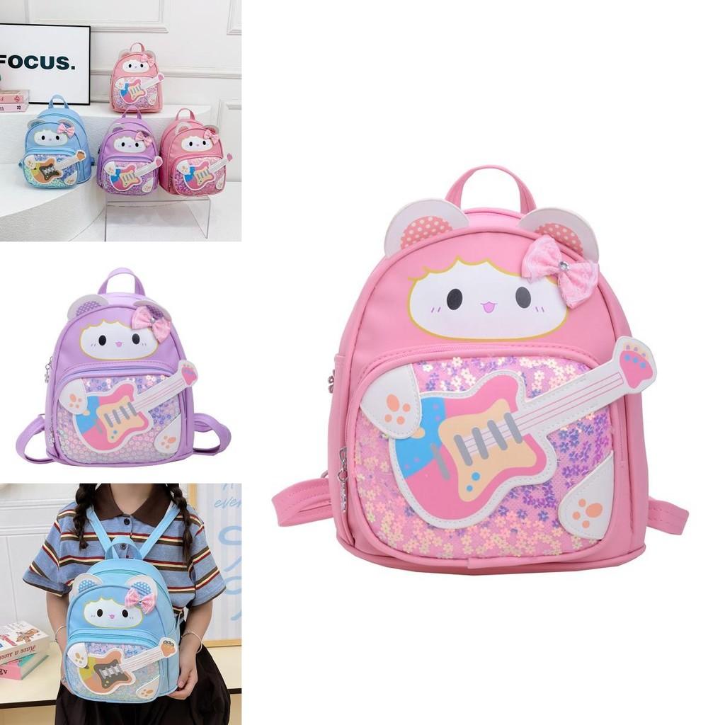 Cartoon Guitar Childrens Backpack With Pu Material For Kindergarten And School Use