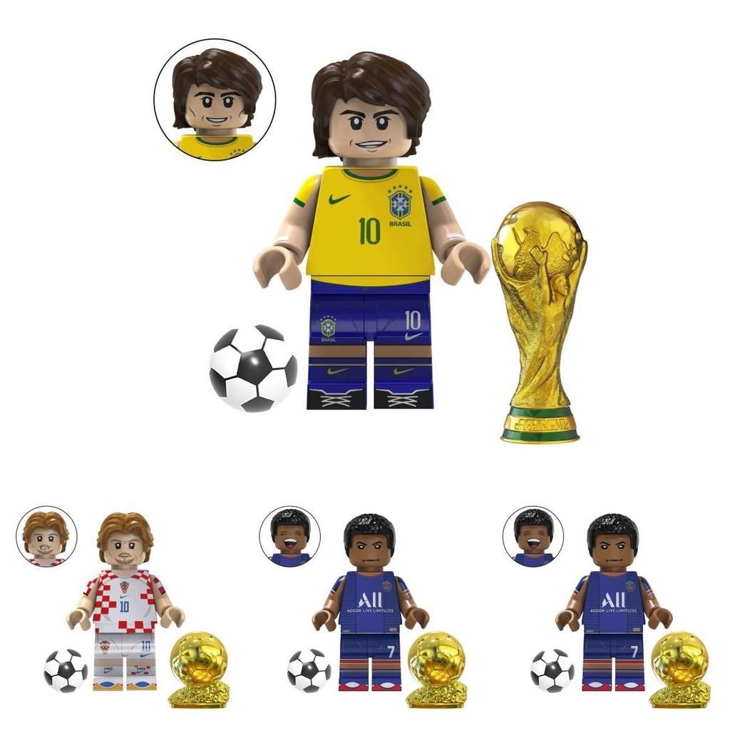 Soccer Star Series Team Building Blocks Set Small Plastic Pieces