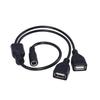 DC Cord 5.5*2.1mm Female To Dual USB Female Extension Cable Power Splitters Supply Adapter Charger Converter