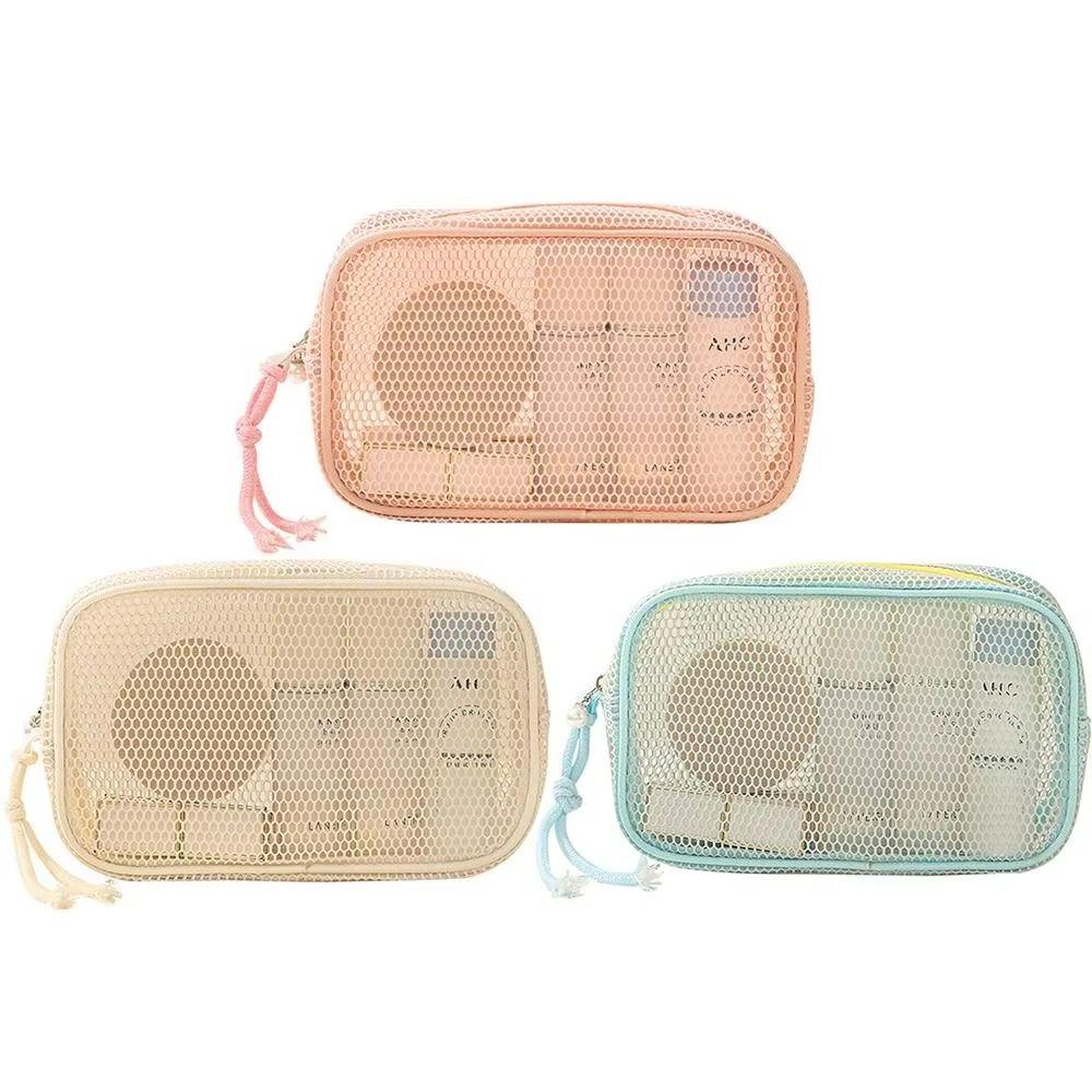 Atmungsaktive Netztasche für Toilettenartikel, tragbar, große Kapazität, Reise-Make-up-Organizer für Frauen