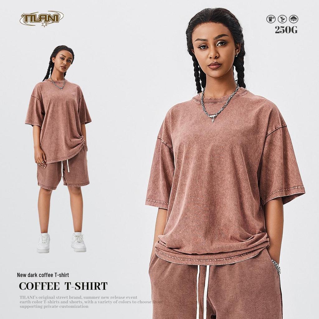 TILANI Men's Retro Washed Cotton Short-Sleeve T-Shirt