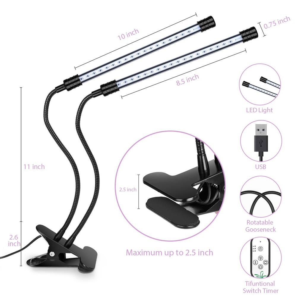 LED pěstební světlo USB PhytoLamp Full Spectrum 5V Phyto lampa 4 hlavy rostlinné světlo pro domácí rostliny, květiny, semena, vnitřní pěstební box
