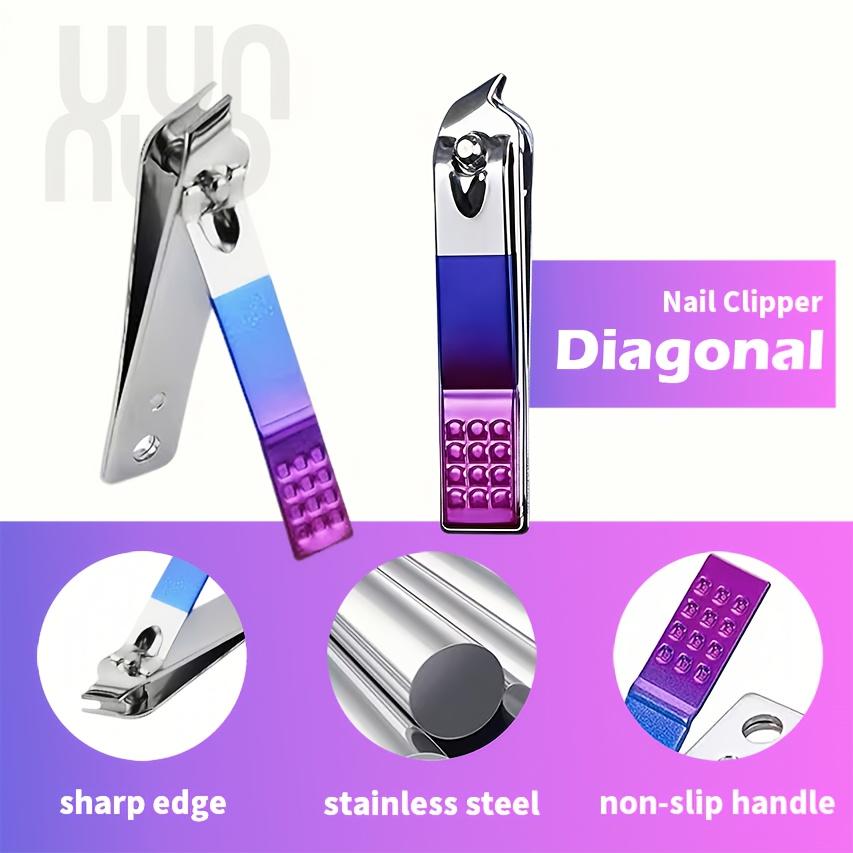 Xiaomi Stainless Steel Color Gradient Eagle Beak Oblique Blade Nail Clippers Suitable for Thick Nails Ingrown Nails, Ergonomic Handle