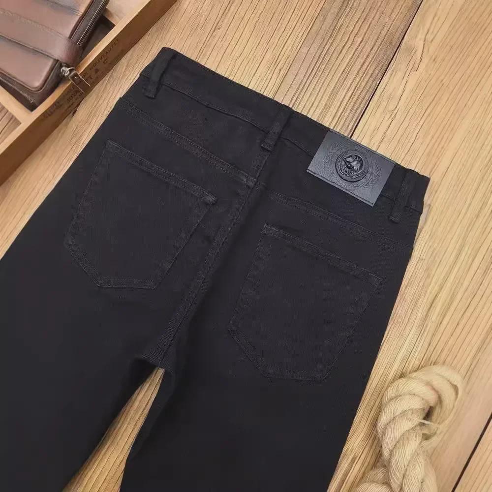 Men's Slim Black Jeans - European & American Style, Thin Korean Version, Trendy Spring/Autumn Casual Trousers