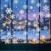 Reusable Holiday Window Clings 3PCS Christmas Snowflake Static Stickers, Cling Decals, PVC Winter Decorations Home Decoration for Glass Windows