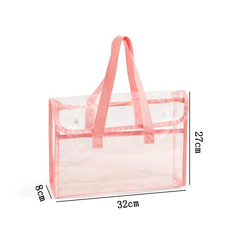 High-Capacity PVC Waterproof Tote Bag for Students and Exams