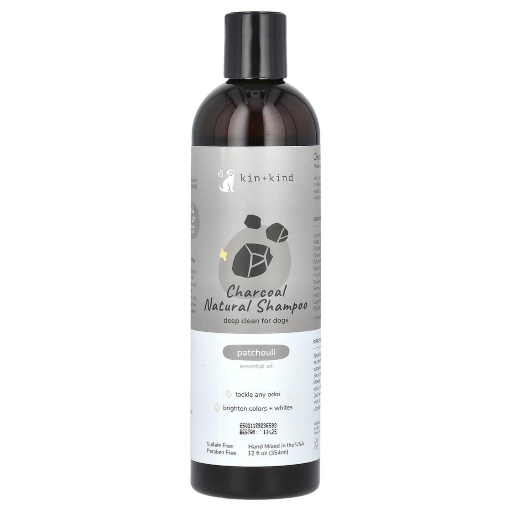 Kin+Kind Natural Charcoal Shampoo for Dogs, Patchouli, 354Ml(12Fl Oz)