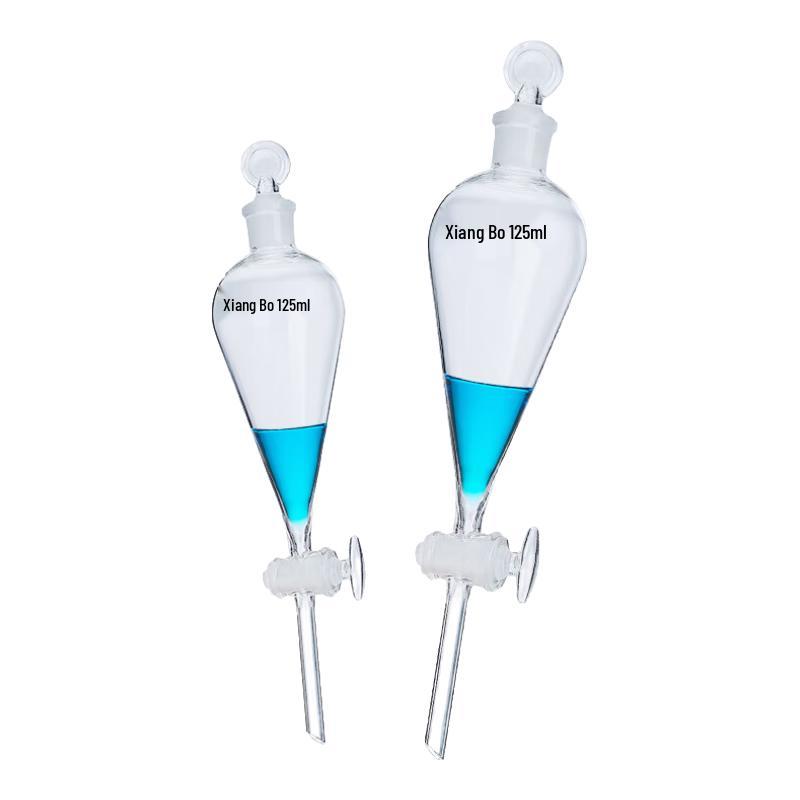 Laboratory Borosilicate Glass Pear-shaped Separatory Funnel 250mL
