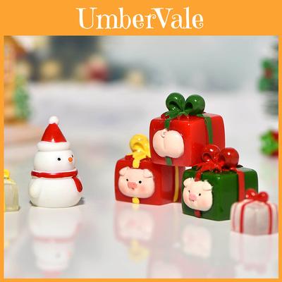 Adorável Boneco de Neve e Porco de Resina Decorações de Natal Para Exibição Festiva de Feriado