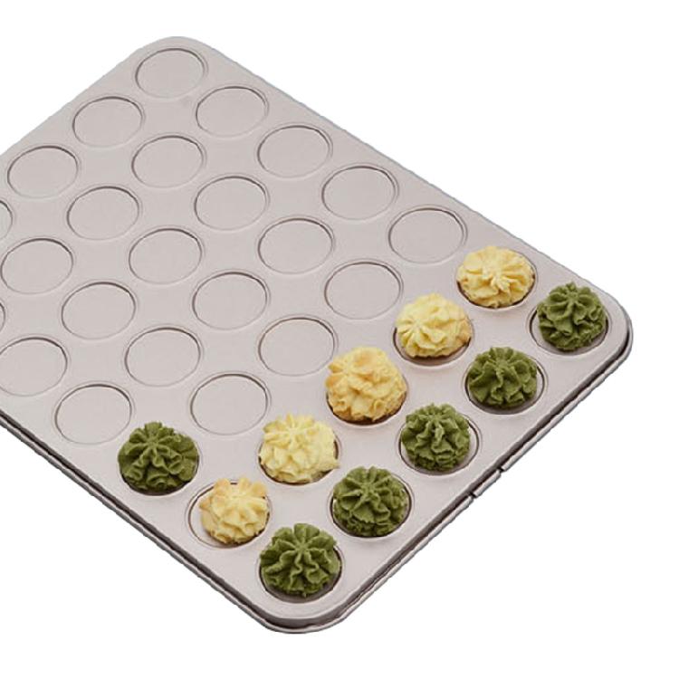 35-Tassen Antihaft-Macaron-Backblech Stahl Backgeschirr für Kuchen Gebäck Keksform Küche