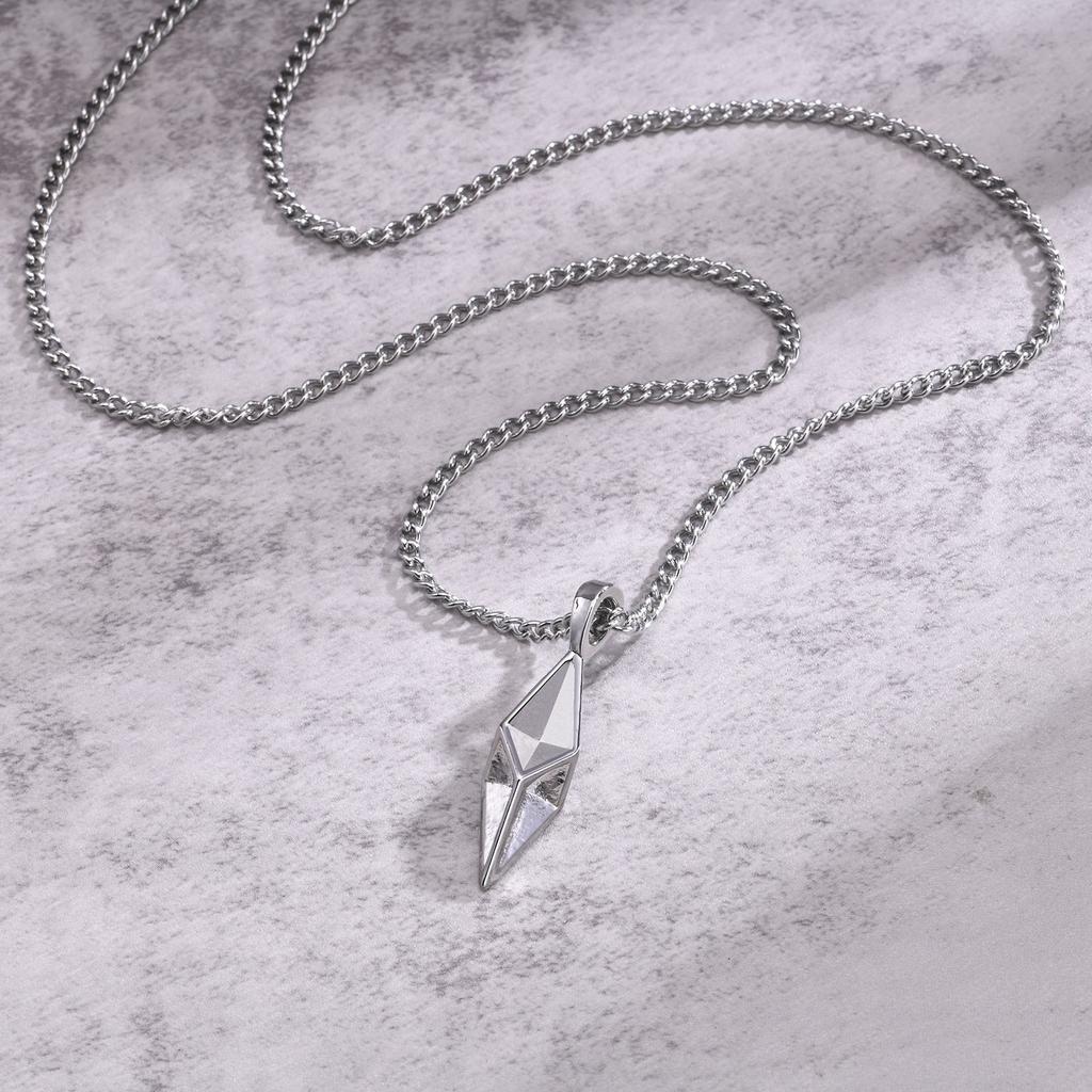 Mprainbow Mens Star 4-Pointed Necklaces,Waterproof Stainless Steel Geometric Pendant Collar Father's Day Birthday Gifts Jewelry