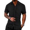 Summer Men's Casual Loose-Fit Short-Sleeved Cardigan Beach Shirt