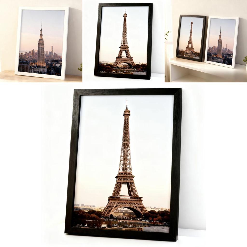 Moderner minimalistischer Fotorahmen mit handgefertigter Holzoberfläche für Wohnzimmerwanddeko