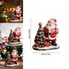 Halloween Harzfigur Weihnachtsmann und Weihnachtsbaum Hausdekoration Geschenk für Feiertagsfestivitäten