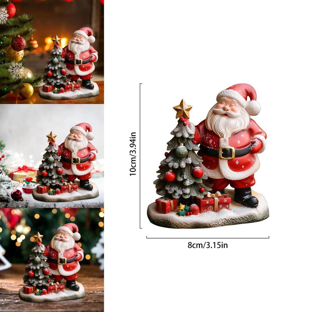Halloween Harzfigur Weihnachtsmann und Weihnachtsbaum Hausdekoration Geschenk für Feiertagsfestivitäten