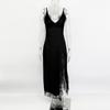 Lace Splice Slit Dress For Women Sleeveless Maxi Spaghetti Strap Sexy Dresses Satin Vacation Party Bodyocn Dress Vestidos