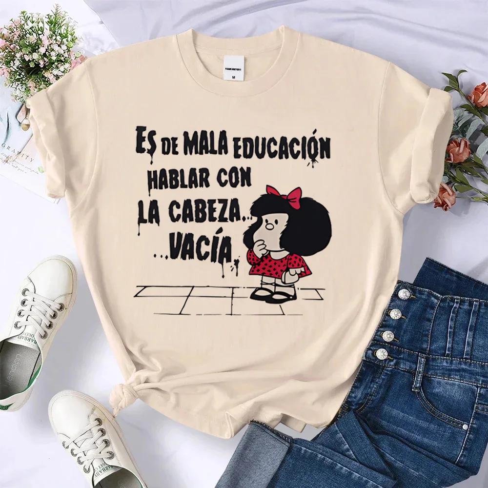 Mafalda Tshirt Women Harajuku T-shirts Female Anime Clothing