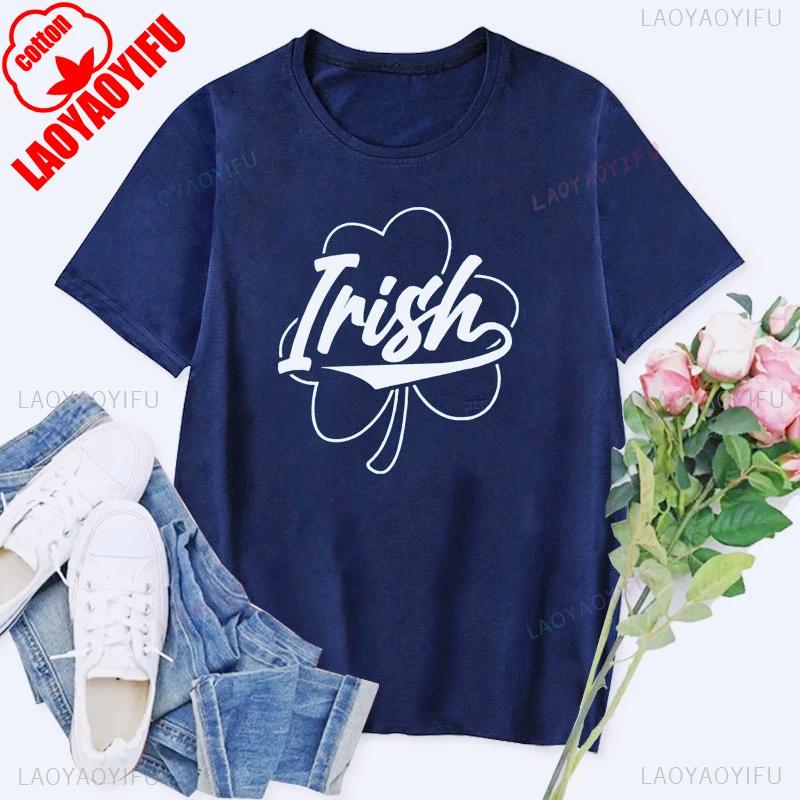 Womens Tshirt St Patricks Day Graphic Tops Funny Short Sleeve Shamrock Shirts Cute St Pattys Printed Tee Unisex Cotton Camisetas