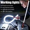 73cm LED Flashlight Stick Flexible Silicone LED Strip Light Professional Car Work Light 3 Brightness Modes Bendable Light Stick for Car Repair