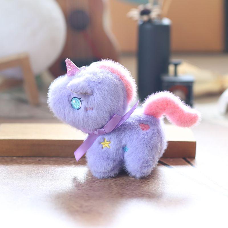 Cute Pony Unicorn Keychain Plush Doll Backpack Pendant Pp Stuffed Cotton