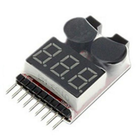 1-8S Battery Indicator with Low Voltage Alarm XB100 - Dual Function Electric Display & Buzzer