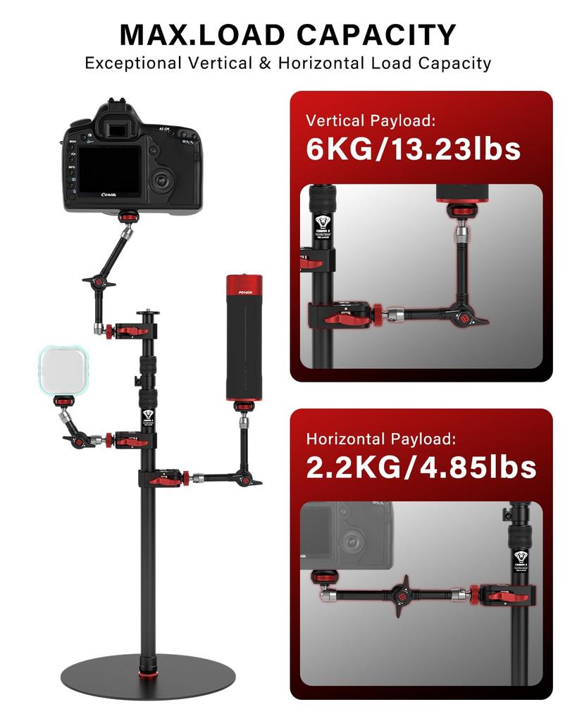 IFOOTAGE Adjustable Friction Magic Arm for DSLR Camera LED and Microphone 5.5-inch (14cm) Rig, LCD/DV Monitor, Light, Flashlight, - LT2-3.5
