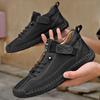Handmade Leather Men Shoes Casual Slip On Loafers Breathable Leather Shoes Men Flats Fashion Moccasins Tooling Shoes Plus Size