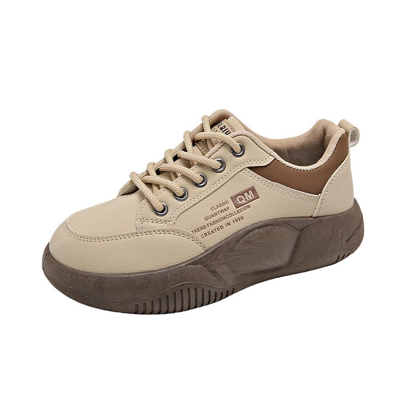 2024 Autumn Women's White Sneakers: Korean Style, Trendy, Versatile Thick Sole Loafers XQ5801